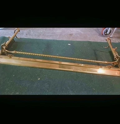 Vintage Victorian Brass Fire Place Fender 52 inches long 15 inches wide - Image 1 of 4