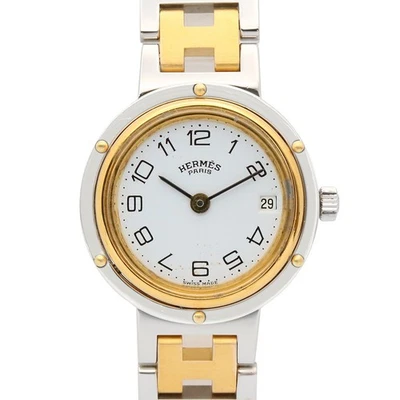 HERMES Clipper Wrist Watch CL2.440 Quartz Gold Plated Stainless Steel Used Women - Image 1 of 4