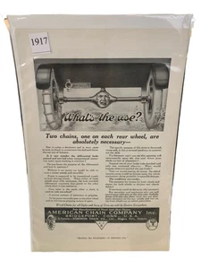 American Chain Company 1917 de colección ¿Cuál es el uso? Anuncio publicitario - Imagen 1 de 3