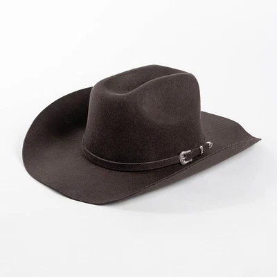100% Wool Western Cowboy Hat Cowgirl Fedora Cap Roll-Up Wide Brim with Wool Belt - Image 1 of 4