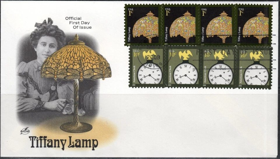 US Scott #3749A, "Tiffany Lamp" Die Cut 11 1/4 x 11, ArtCraft FDC, unaddressed. - Image 1 of 1