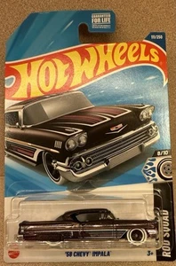 NEW SEALED Hot Wheels 58 Chevy Impala ROD SQUAD 8/10 (111/250) Deep Purple - Picture 1 of 7