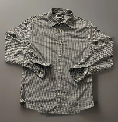 Camisa Charles Tyrwhitt Manga Larga Abotonada Azul Blanco A Cuadros Ajustada Mediana JBHS Foto 1 de 4