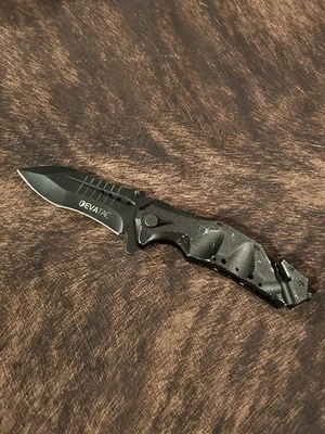 Evatac ET RKCWL Tactical Rescue Folding Knife Black Used - Image 1 of 4