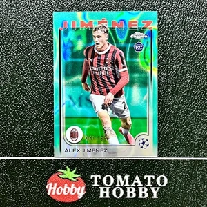 TOPPS CROMO UEFA 2024-25 ALEX JIMENEZ RC/199 REFRACTOR DE LAVA AQUA AC MILAN - Imagen 1 de 2
