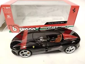 Burago Bburago Ferrari Monza SP1 Black 1/24 18-26027BK - Imagen 1 de 3