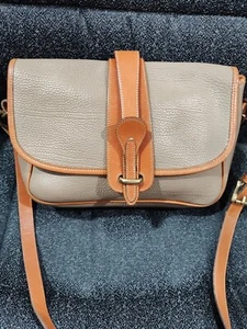 Dooney & Bourke Vintage Equestrian Crossbody Bag All-Weather Leather Tan 10" - Picture 1 of 10