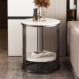 Marble Side Table Round Coffee End Bedside Table Indoor Outdoor Patio Tables - Picture 1 of 12