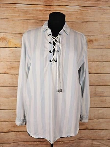 Rails Striped Tie Front Lightweight Lyocell Shirt Top Size Large  - Picture 1 of 5
