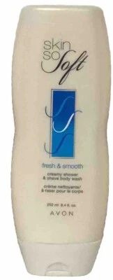 Avon Skin-So Soft Fresh & Smooth Creamy Shower & Shave Body Wash 8,4 oz - Imagem 1 de 4