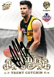Signed 2019 RICHMOND TIGERS AFL Premiers Card TRENT COTCHIN - Photo 1/3