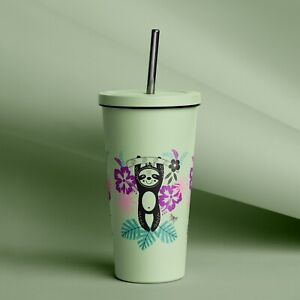 Sloth Lover's 20oz Tumbler: Cute Design, Stainless Steel, Includes Straw & Lid