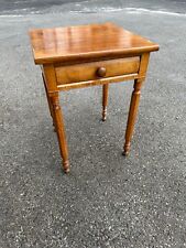 fine tiger maple & birdseye maple 1 drawer work table night stand antique 1820