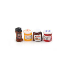 4pcs/set Dollhouse Miniature 1:12 Kitchen Food Jam Coffee Condiment DI。qo