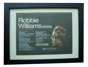 ROBBIE WILLIAMS+2001 TOUR+SING+POSTER+AD+RARE ORIGINAL+FRAMED+FAST GLOBAL SHIP - Bild 1 von 6