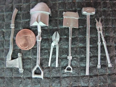 Werkzeug Set Axt Schaufel RC Deko Zubehör LKW Truck Panzer Ladegut Diorama 1/16