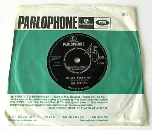 The Beatles - We Can Work It Out UK 1965 Parlophone Mispress 7" Single - Imagen 1 de 5