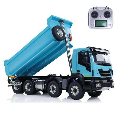 1/14 Hydraulic RC Dump Truck Metal 8x4 2-speed Radio Control Tipper Car Model - Image 1 of 4