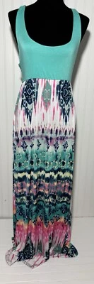 Pink Blush Maternity Maxi Dress Long Sleeveless Bohemian Women's Size Large - Image 1 of 4