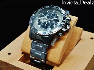 Invicta Herren PILOT FLIGHT 45mm Gunmetal SS schwarz Zifferblatt Chrono Tachymeter Uhr - Bild 1 von 7