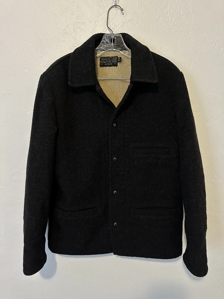 Raro J. Chaqueta de Lana Militar Crew NX-631 Forrada Sherpa Para Hombre Gris Medio Pesado Foto 1 de 4