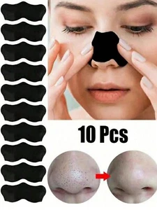 10x Nose Strips Blackhead Removal Large Pore Cleansing Charcoal Nose Pore Strips - Picture 1 of 15