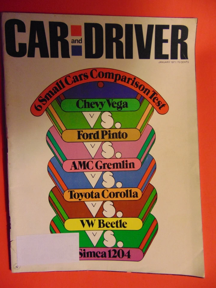 Car and Driver Magazine January 1971 small car comparison test Foto 1 de 1