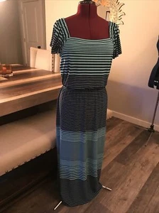 VESTIDO MUJER TALLA GRANDE AZUL MARINO Y AZUL DE CB - Imagen 1 de 9