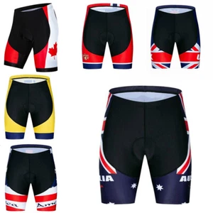 Men's Padded Cycling Shorts Country Team Cycling Knicks Bike Shorts Compression - Picture 1 of 19