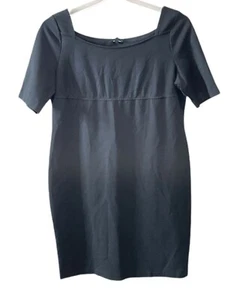 TALBOTS Black Sheath Knee Length Rayon Blend Knit Dress Women’s Size 16 NEW - Picture 1 of 4