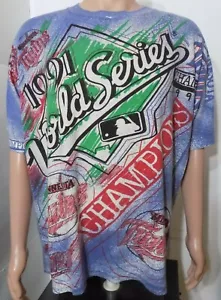 Maglietta Minnesota Twins 1991 Campioni del Mondo Stampa Graffiti (XL) Due Lati - Foto 1 di 6