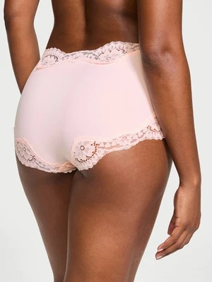 VICTORIA SECRET Dream Angels Lace Trim Boyshort Panty XL Purest Pink Smooth NWT - Image 1 of 4