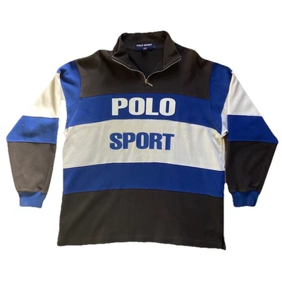 Sudadera Polo Sport Vintage 1/4 Cremallera Talla Raro Grande Foto 1 de 4