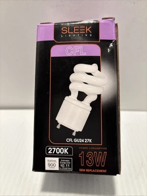 SleekLighting CLF GU24 27K  Base 2 Prong Light Bulb 13Watt (box B) - Image 1 of 4