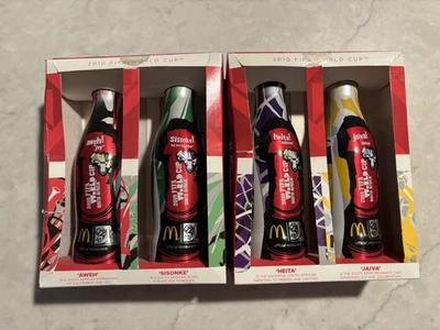 Coca Cola и McDonald's алюминиевая бутылка FIFA 2010 чемпионата мира набор из 4 новый в коробке - Изображение 1 из 4