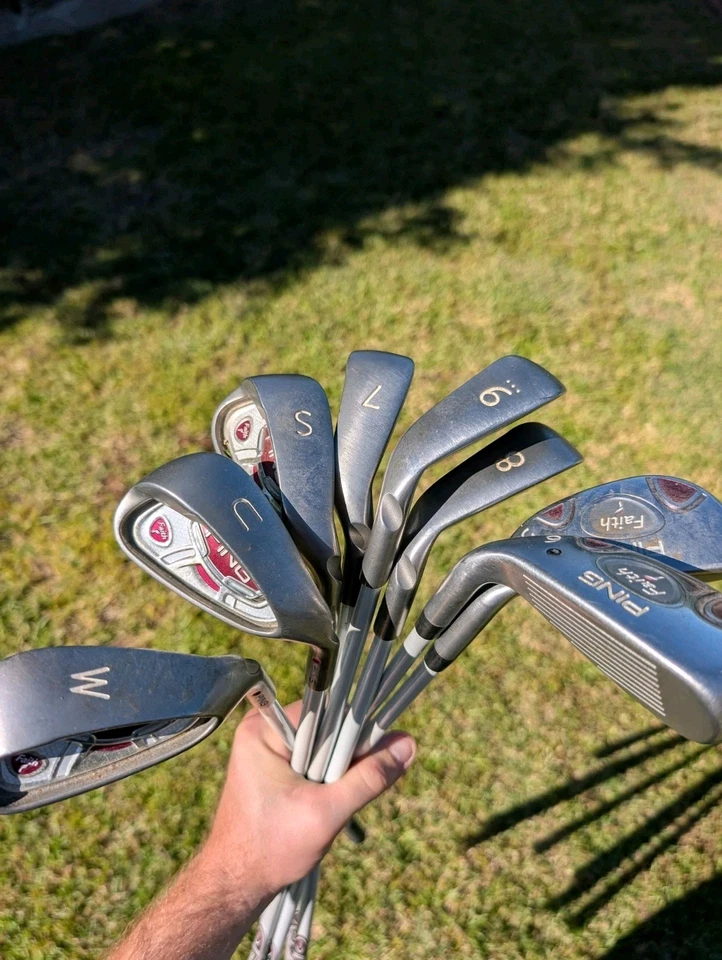 Juego de plancha híbrida Ping Faith Red Dot 5H,6H,7,8,9,W,SW,UW damas diestras  Foto 1 de 4