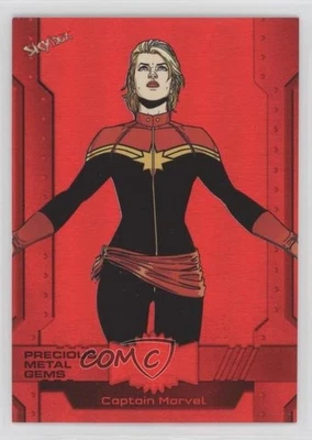 2024 Skybox Metal Universe Avengers High Series PMG Red /100 Captain Marvel 1b8g - Image 1 of 3