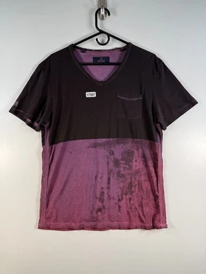 Camiseta Buffalo David Bitton Para Hombres Cuello en V Negra Informal Manga Corta Púrpura Talla M Foto 1 de 4