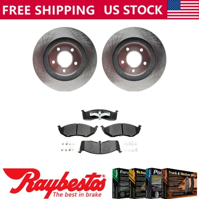 Kit dianteiro rotores de freio + pastilhas e ferragens de cerâmica para 2002-2004 Chrysler Concorde - Imagem 1 de 4