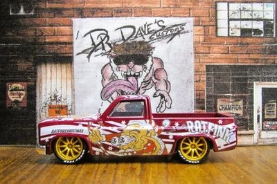 Chevy Silverado Dr Dave's Customs, Hot Wheels '83, RAT FINK NAVIDAD, C4410 Foto 1 de 4