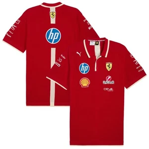 Scuderia Ferrari Puma F1 Team Knitted Polo Shirt - Size Large - Picture 1 of 3