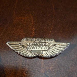 Vintage Tin United Airlines Future Stewardess Kiddie wings Flight Attendant - Picture 1 of 5