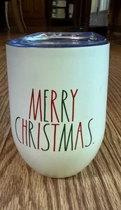 NEW RAE DUNN Merry Christmas Insulated Stainless Steel Wine Glass 12oz - Picture 1 of 4