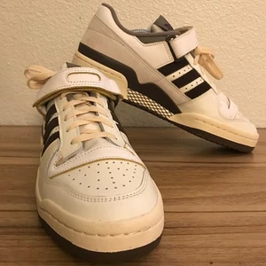 Adidas Forum 84 Shoes Mens Size 10 Off White Brown Sneakers Low Hook and Loop - Picture 1 of 7