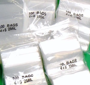 4x6 Zip Seal Lock Bag 2mil Clear Baggies 4” x 6” Slide Lock 700 Bags - Picture 1 of 3