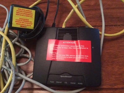 Siemens SpeedStream 4100B DSL Modem Black GCI Technologies AM12500 Ethernet ADSL - Image 1 of 3