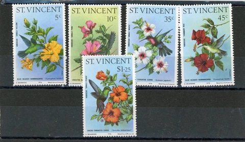 St. Vincent 1976 Birds Flowers Scott# 465-69 Mint LH Cover