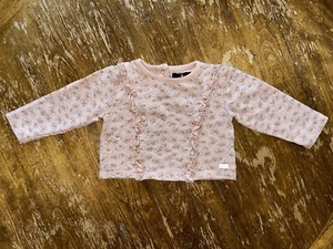 7 For All Mankind Pink Long Sleeve Daisy Ruffle Shirt | 12 Months | EUC - Picture 1 of 7
