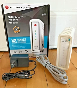 Motorola ARRIS SURFboard SB6141 DOCSIS 3.0 Cable Modem w/ power, ethernet cables - Picture 1 of 21