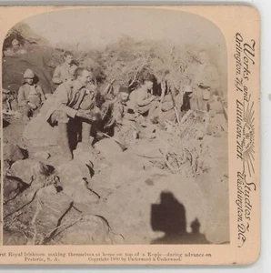 First Royal Irishmen on top of a Kopje Pretoria Boer War Stereoview 1900 - Picture 1 of 4